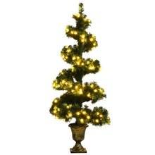 Load image into Gallery viewer, 4 Feet Pre-lit Spiral Entrance Artificial Christmas Tree with Retro Urn Base