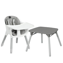 Load image into Gallery viewer, 4 in 1 Baby Convertible Toddler Table Chair Set with PU Cushion-Gray