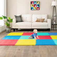 Load image into Gallery viewer, 12 Pieces Puzzle Interlocking Flooring Mat with Anti-slip and Waterproof Surface
