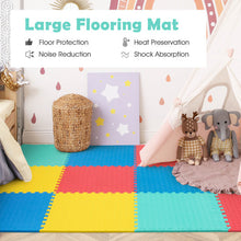 Load image into Gallery viewer, 12 Pieces Puzzle Interlocking Flooring Mat with Anti-slip and Waterproof Surface