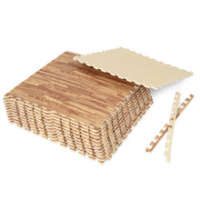Load image into Gallery viewer, 12 Tiles Wood Grain Foam Floor Mats with Borders