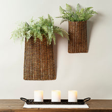 Load image into Gallery viewer, Woven Rattan Wall Basket (Set of 2)