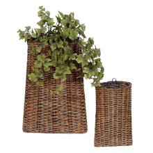 Load image into Gallery viewer, Woven Rattan Wall Basket (Set of 2)