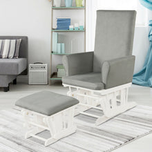 Load image into Gallery viewer, Baby Nursery Relax Rocker Rocking Chair Glider & Ottoman Set-Gray