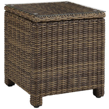 Load image into Gallery viewer, Bradenton Outdoor Wicker Rectangular Side Table Weathered Brown
