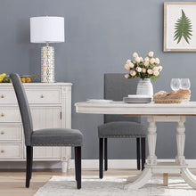 Load image into Gallery viewer, Set of 2 Fabric Upholstered Dining Chairs with Nailhead-Gray
