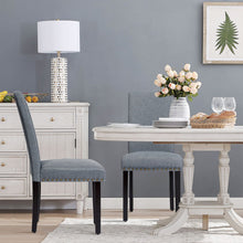 Load image into Gallery viewer, Set of 2 Fabric Upholstered Dining Chairs with Nailhead-Light Gray