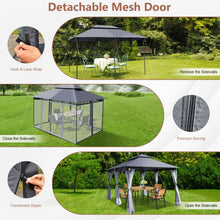 Load image into Gallery viewer, 10 Feet x 13 Feet Tent Canopy Shelter with Removable Netting Sidewall-Gray