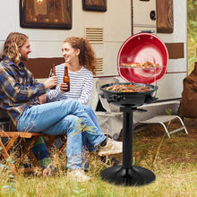 Load image into Gallery viewer, 1600W Electric BBQ Grill with Removable Non-Stick Warming Rack-Red