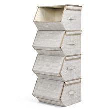 Load image into Gallery viewer, Set of 4 Storage Bins Stackable Cubes with Lid-Brown