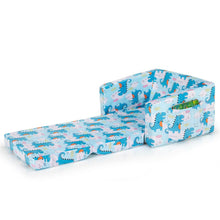 Load image into Gallery viewer, 2-in-1 Convertible Kids Sofa with Velvet Fabric-Light Blue