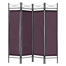 Load image into Gallery viewer, 4 Panels Metal Frame Room Private Folding Screen-Brown