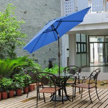 Load image into Gallery viewer, 9 ft Outdoor Market Patio Table Umbrella Push Button Tilt Crank Lift-Blue