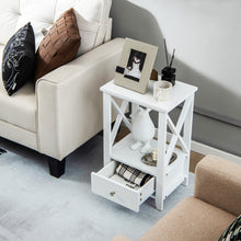 Load image into Gallery viewer, 2-Tier 16 x 14 Inch Multifunctional Nightstand with Storage Drawer-White