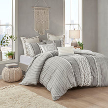 Load image into Gallery viewer, Ink+Ivy Imani 100% Cotton Duvet Cover Mini Set - Full/Queen - Gray II12-1091 By Olliix