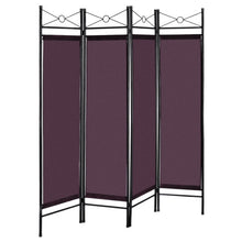 Load image into Gallery viewer, 4 Panels Metal Frame Room Private Folding Screen-Brown