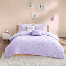 Load image into Gallery viewer, Urban Habitat Kids Callie 100% Cotton Jacquard Pom Pom Comforter Set - Twin - Lavender UHK10-0126 By Olliix
