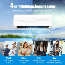 Load image into Gallery viewer, 18000 BTU 19 SEER2 208-230V Ductless Mini Split Air Conditioner and Heater