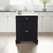 Load image into Gallery viewer, Lafayette Stone Top Portable Kitchen Island/Cart Black/White