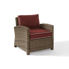 Load image into Gallery viewer, Bradenton Outdoor Wicker Armchair Sangria/Weathered Brown