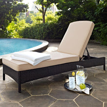 Load image into Gallery viewer, Palm Harbor Outdoor Wicker Chaise Lounge Sand/Brown