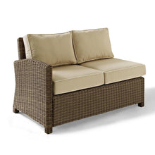 Load image into Gallery viewer, Bradenton Outdoor Wicker Sectional Left Side Loveseat Sand/Weathered Brown