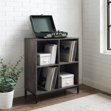 Load image into Gallery viewer, Jacobsen Record Storage Cube Bookcase Brown Ash/Matte Black