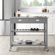 Load image into Gallery viewer, Chloe Stainless Steel Top Kitchen Island/Cart Gray/Stainless Steel