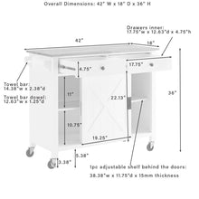 Load image into Gallery viewer, Laurel Kitchen Island/Cart White/Natural