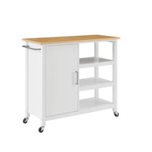 Load image into Gallery viewer, Tristan Open Kitchen Island/Cart White/Natural