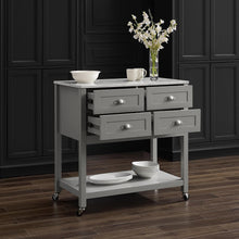 Load image into Gallery viewer, Connell Kitchen Island/Cart Gray/White Marble