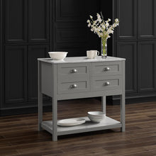Load image into Gallery viewer, Connell Kitchen Island/Cart Gray/White Marble