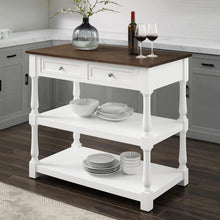 Load image into Gallery viewer, Caitlyn Wood Top Kitchen Island White/Dark Brown