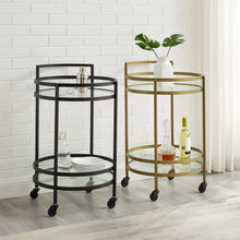 Load image into Gallery viewer, Bailey Round Bar Cart Gold