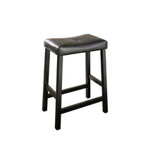 Load image into Gallery viewer, Upholstered Saddle Seat 2Pc Counter Stool Set Black/Black - 2 Stools