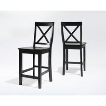 Load image into Gallery viewer, X-Back 2Pc Counter Stool Set Black - 2 Stools