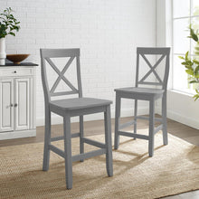 Load image into Gallery viewer, X-Back 2Pc Counter Stool Set Gray - 2 Stools