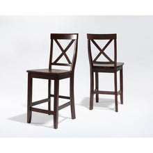Load image into Gallery viewer, X-Back 2Pc Counter Stool Set Mahogany - 2 Stools