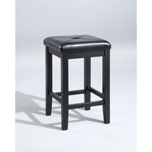 Load image into Gallery viewer, Upholstered Square Seat 2Pc Counter Stool Set Black/Black - 2 Stools