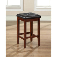 Load image into Gallery viewer, Upholstered Square Seat 2Pc Counter Stool Set Mahogany/Black - 2 Stools
