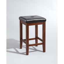 Load image into Gallery viewer, Upholstered Square Seat 2Pc Counter Stool Set Mahogany/Black - 2 Stools