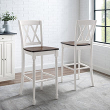 Load image into Gallery viewer, Shelby 2Pc Bar Stool Set Distressed White - 2 Stools