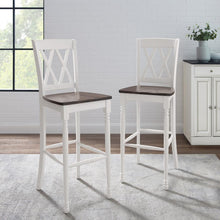 Load image into Gallery viewer, Shelby 2Pc Bar Stool Set Distressed White - 2 Stools