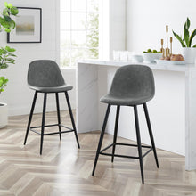 Load image into Gallery viewer, Weston 2Pc Counter Stool Set Distressed Gray/Matte Black - 2 Stools