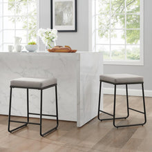 Load image into Gallery viewer, Beckett 2Pc Counter Stool Set Gray/ Matte Black - 2 Stools