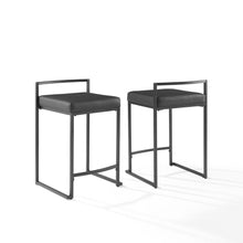 Load image into Gallery viewer, Harlowe 2Pc Counter Stool Set Black/Matte Black - 2 Stools