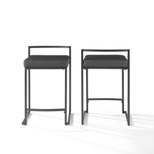 Load image into Gallery viewer, Harlowe 2Pc Counter Stool Set Black/Matte Black - 2 Stools