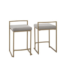 Load image into Gallery viewer, Harlowe 2Pc Counter Stool Set Gray/ Gold - 2 Stools
