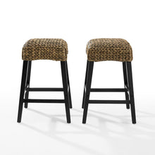 Load image into Gallery viewer, Edgewater 2Pc Backless Counter Stool Set Seagrass/Darkbrown - 2 Stools