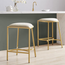 Load image into Gallery viewer, Ellery 2Pc Counter Stool Set Oatmeal/Gold - 2 Stools